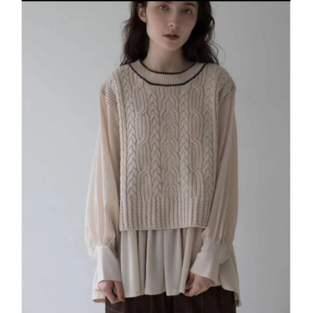 idem idem Cable Knit Docking Blouse