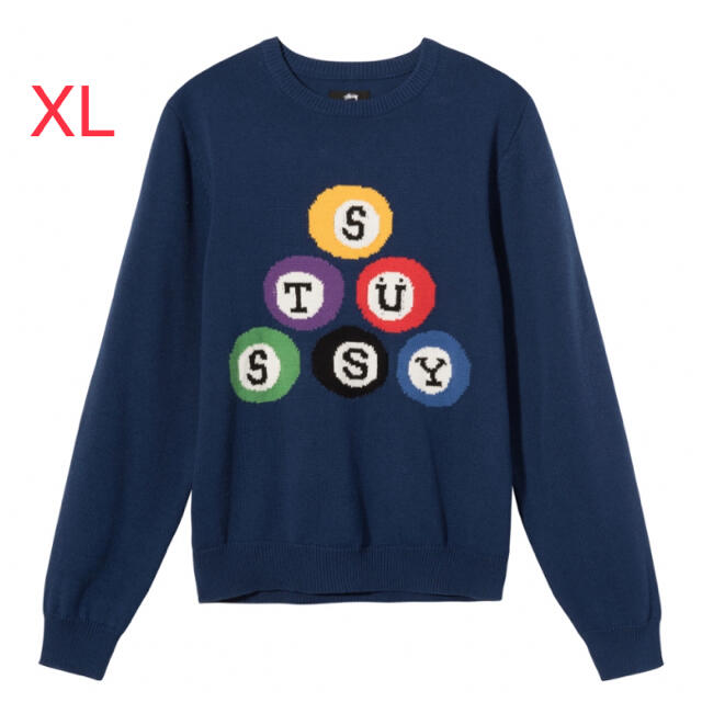 STUSSY(ステューシー)のStussy BILLIARD SWEATER XL Navy メンズのトップス(ニット/セーター)の商品写真