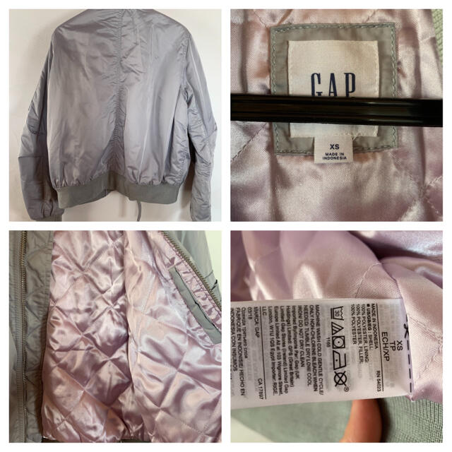 GAP(ギャップ)のグレーMA-1 レディースのジャケット/アウター(ブルゾン)の商品写真