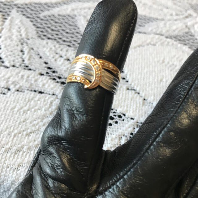 K18  プラチナ　指輪（小さなダイヤ入り） レディースのアクセサリー(リング(指輪))の商品写真