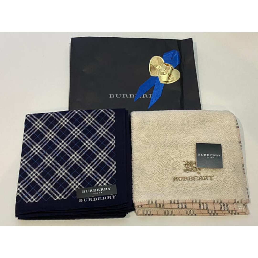 BURBERRY - ☆新品未使用☆ バーバリー メンズ ハンカチ 2枚セットの