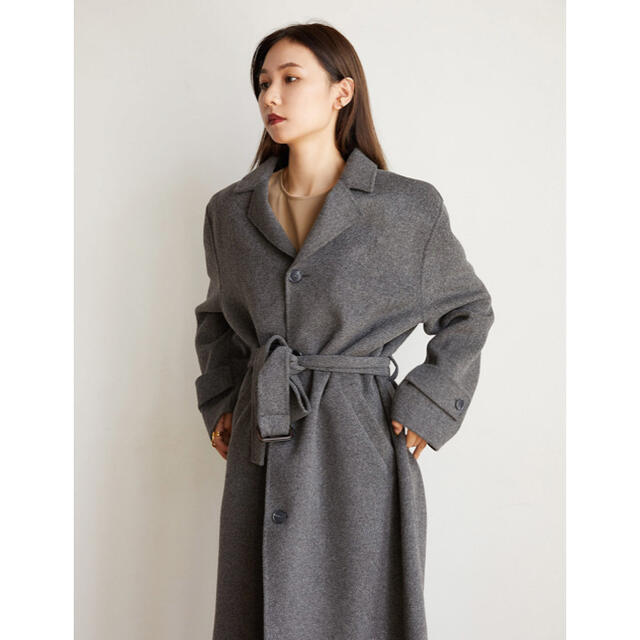 ランデブーRANDEBOO Over shoulder wool coat(Gray)