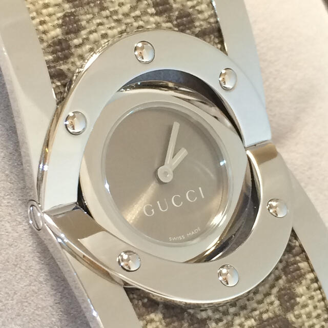 Gucci(グッチ)の7.新品同様 グッチ GUCCI 時計 112  GGキャンパス トワール レディースのファッション小物(腕時計)の商品写真