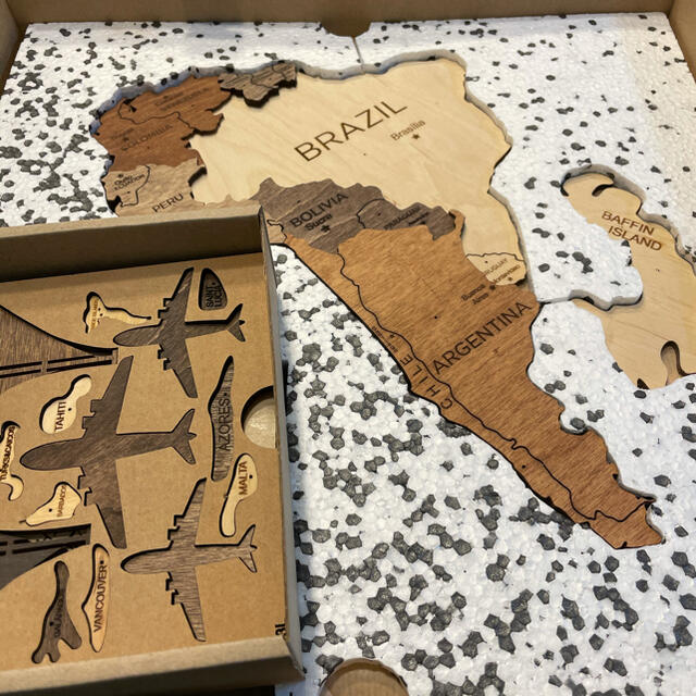 3D wood world map Lサイズ