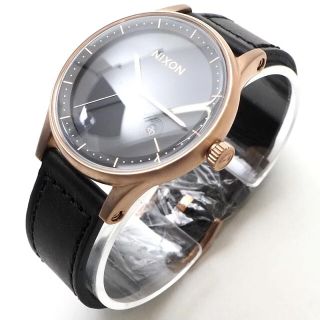 ニクソン(NIXON)のニクソン　station leather rose gold black(腕時計(アナログ))