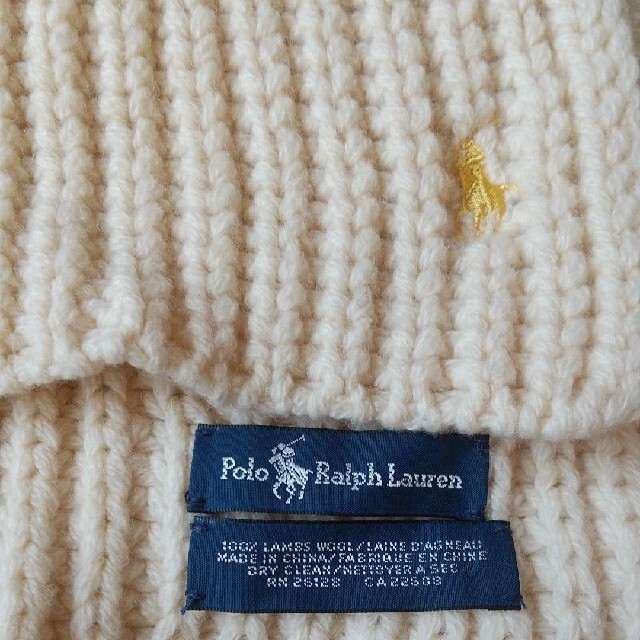 POLO RALPH LAUREN - オフホワイト ケーブルニット マフラー ポロ