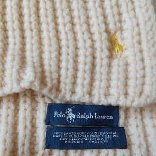 POLO RALPH LAUREN - オフホワイト ケーブルニット マフラー ポロ