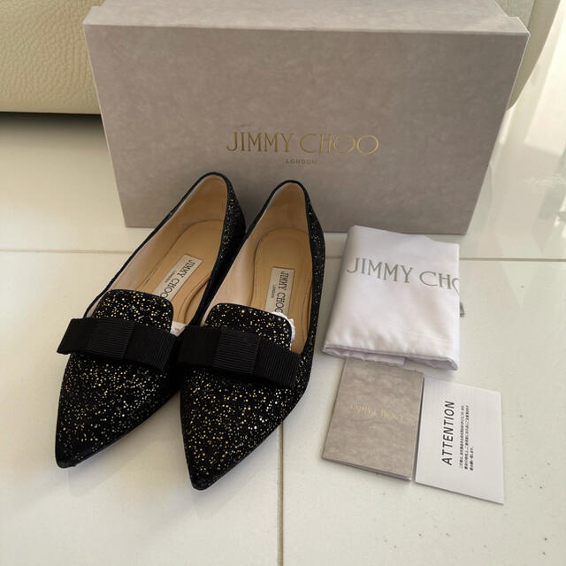 JIMMY CHOO(ジミーチュウ)のジミーチュウ　フラット　リボンシューズ　36 レディースの靴/シューズ(スリッポン/モカシン)の商品写真