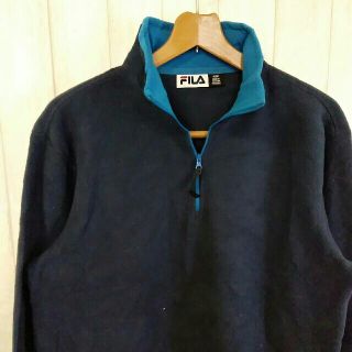 フィラ(FILA)の古着 FILA フィラ フリース 青ブルー紺 M(その他)