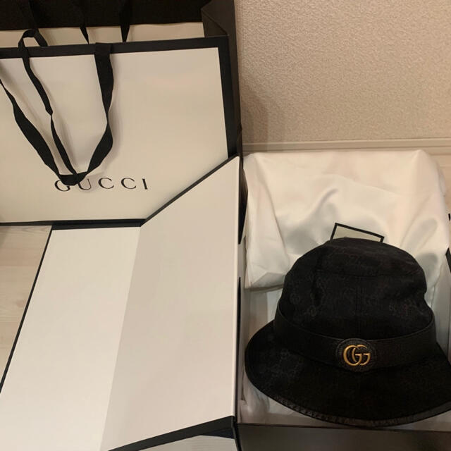 Gucci(グッチ)のGucci ダブルG付き GGキャンバス バケットハット レディースの帽子(ハット)の商品写真