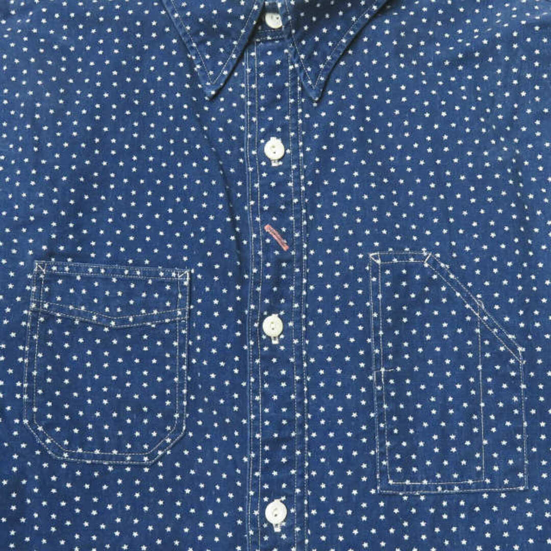 RRL(ダブルアールエル)のRRL ダブルアールエル STAR IRON ORE SHIRT スタードットワークシャツ XS ネイビー 長袖 トップス【中古】【RRL】 メンズのトップス(シャツ)の商品写真