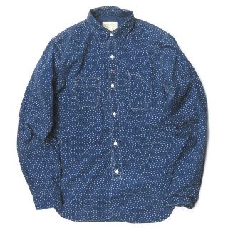 ダブルアールエル(RRL)のRRL ダブルアールエル STAR IRON ORE SHIRT スタードットワークシャツ XS ネイビー 長袖 トップス【中古】【RRL】(シャツ)