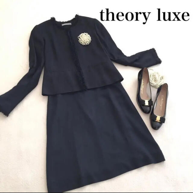 theory luxe ノーカラージャケット　セットアップ　38