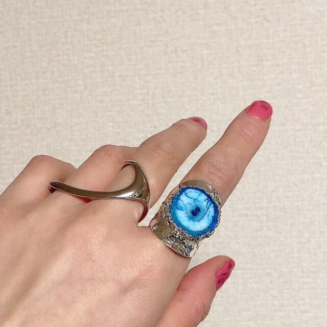 MALAIKA(マライカ)の天然石　リング　指輪　ブルー　Ｓ レディースのアクセサリー(リング(指輪))の商品写真