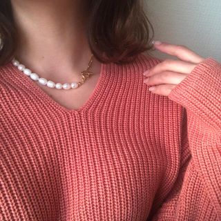 ザラ(ZARA)のパール×チェーン マンテルネックレス(ネックレス)