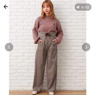 イング(INGNI)のINGNI 新品タグ付 レースアップ サロペット ワイドパンツ(サロペット/オーバーオール)