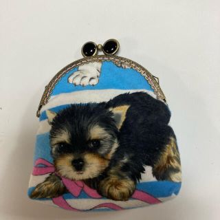 ハンドメイド　がま口ポーチ　ヨーキー(ポーチ)