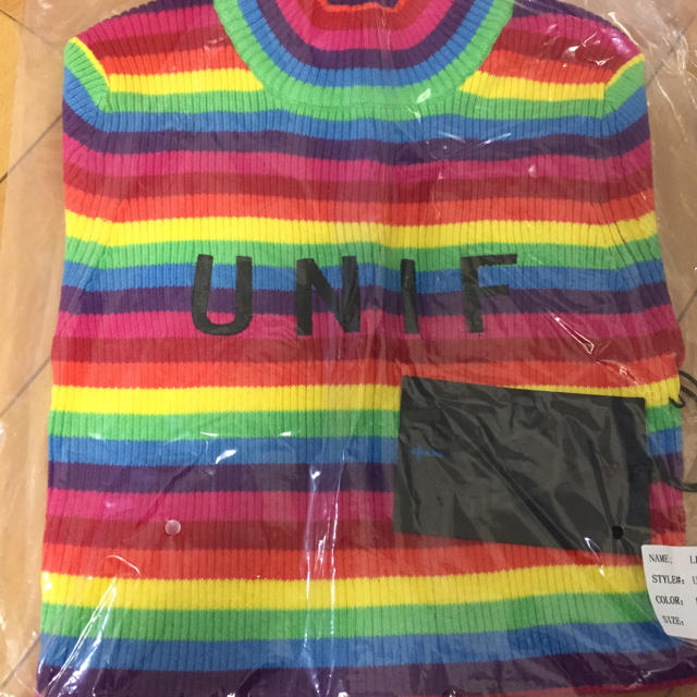 UNIF(ユニフ)のユニフ★アクリルニットシャツ★ レディースのトップス(Tシャツ(半袖/袖なし))の商品写真