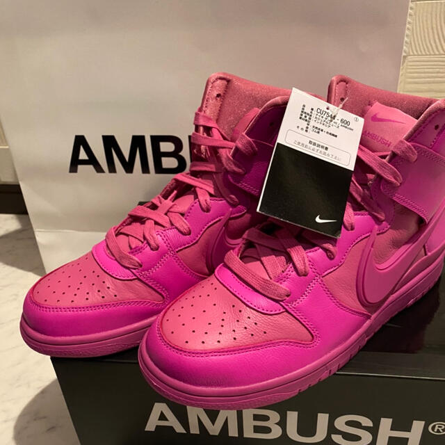 NIKE(ナイキ)のAMBUSH×NIKE DUNK ＨIGH PINK 26cm メンズの靴/シューズ(スニーカー)の商品写真