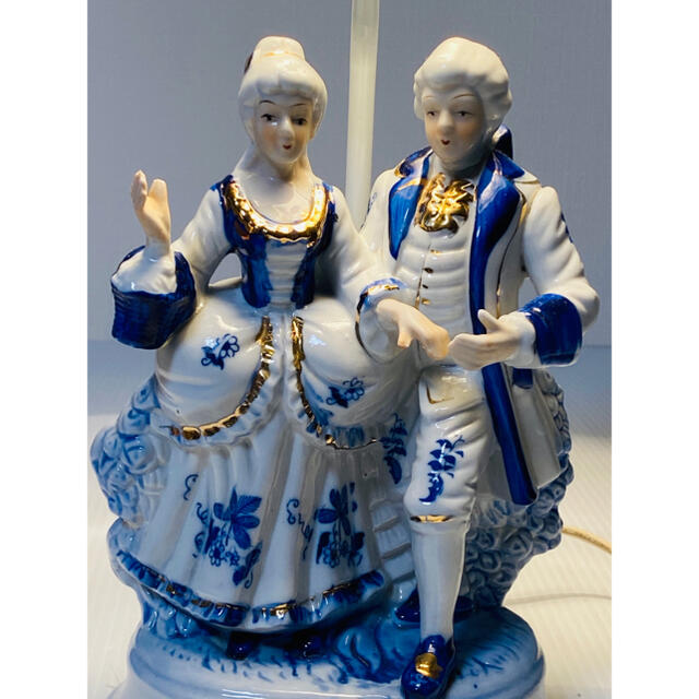 【 美品 】アンティーク・レトロ ヨーロッパ風 西洋陶器人形 テーブルランプ