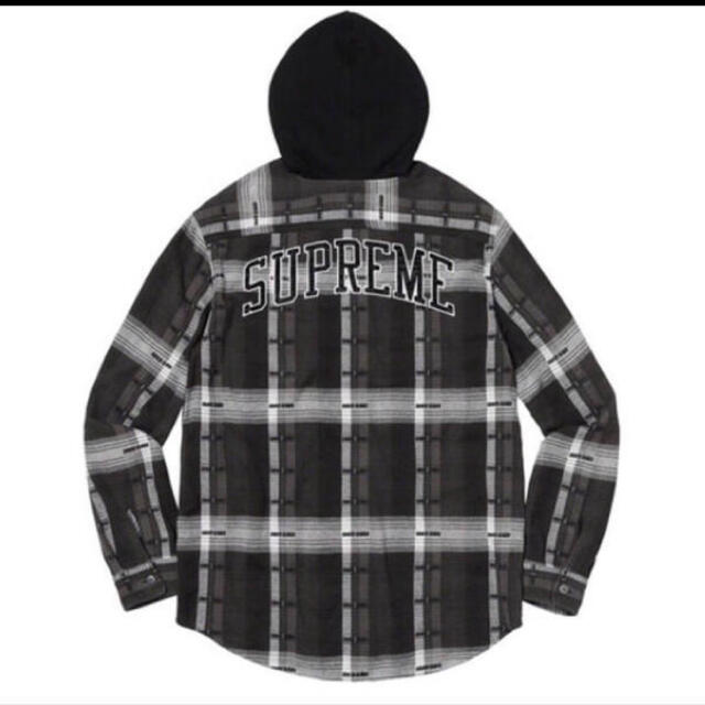 supreme Hooded Jacquard Flannel M