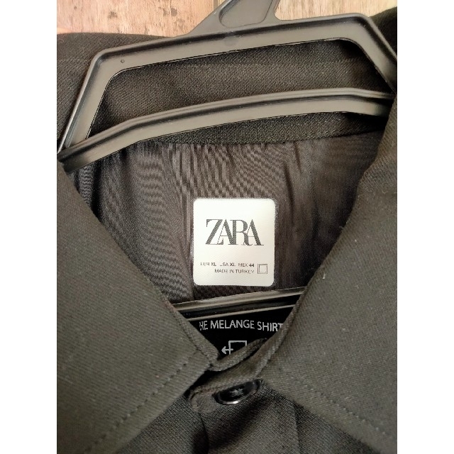 ZARA(ザラ)のZARA ザラ ダブルポケットツイルシャツ ワークシャツ ブラック 黒 メンズのトップス(シャツ)の商品写真