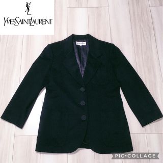 イヴサンローランボーテ(Yves Saint Laurent Beaute)のYves Saint Laurent カシミア 100% ジャケット　黒ブラック(テーラードジャケット)