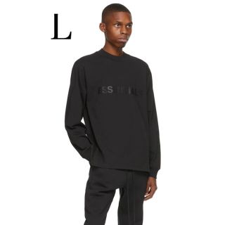 フィアオブゴッド(FEAR OF GOD)のEssentials ブラック ロゴ ロングスリーブ Tシャツ(Tシャツ/カットソー(七分/長袖))