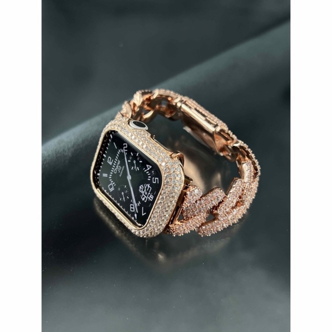 Apple Watch(アップルウォッチ)のアップルウォッチ用ローズベゼルczダイヤベルトセット レディースのファッション小物(腕時計)の商品写真