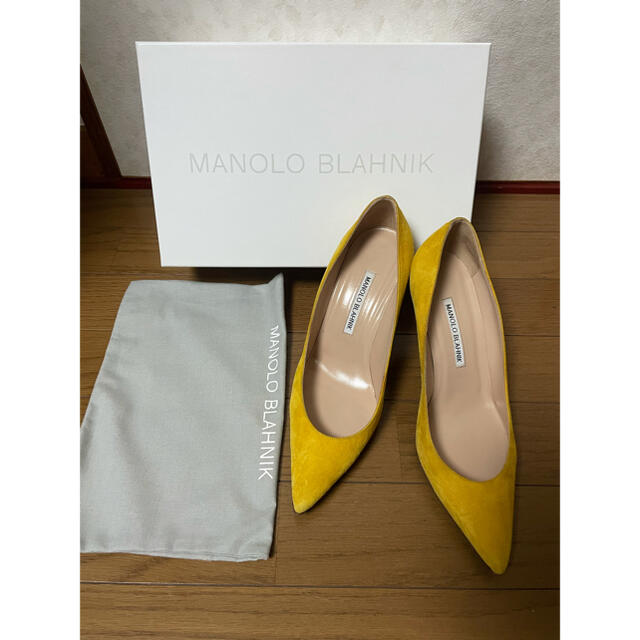 MANOLO BLAHNIKマノロブラニク パンプス 本革スウェード イエロー