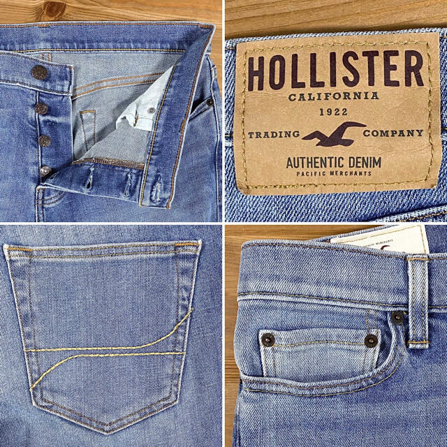 Hollister(ホリスター)のHOLLISTER ホリスター ストレッチデニム テーパード ボタンフライW34 メンズのパンツ(デニム/ジーンズ)の商品写真