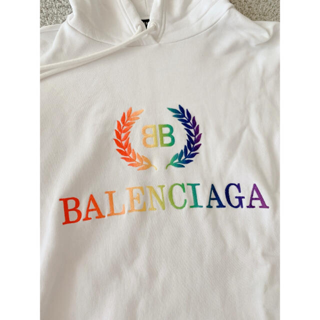 Balenciaga - バレンシアガ レインボーロゴ パーカー ホワイト メンズ