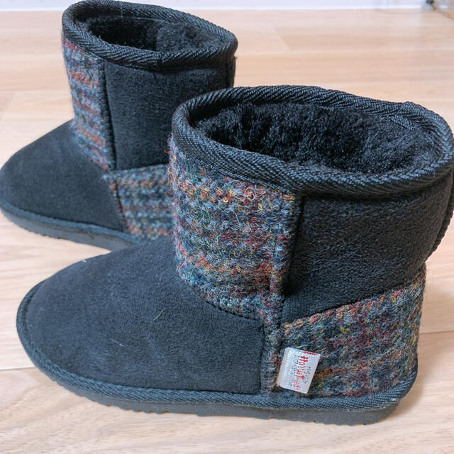 Harris Tweed(ハリスツイード)のハリスツイード　HARRIS TWEED ムートン　ツートンブーツ　 キッズ キッズ/ベビー/マタニティのキッズ靴/シューズ(15cm~)(ブーツ)の商品写真