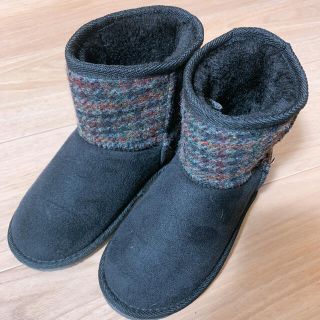 ハリスツイード(Harris Tweed)のハリスツイード　HARRIS TWEED ムートン　ツートンブーツ　 キッズ(ブーツ)