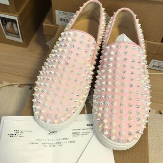 クリスチャンルブタン(Christian Louboutin)の美品 ルブタン スニーカー オーロラスパイク ピンク 36(スニーカー)