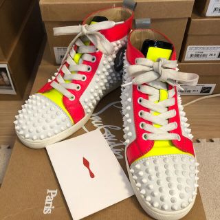 クリスチャンルブタン(Christian Louboutin)の正規品 ルブタン スパイク ハイカット ネオン スニーカー 36(スニーカー)