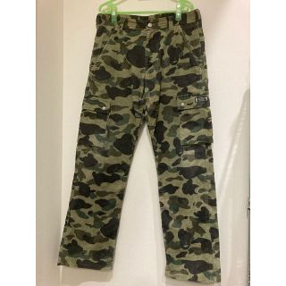 アベイシングエイプ(A BATHING APE)のAPE コーデュロイ 迷彩 カーゴパンツ グリーンカモ 初期モデル(ワークパンツ/カーゴパンツ)