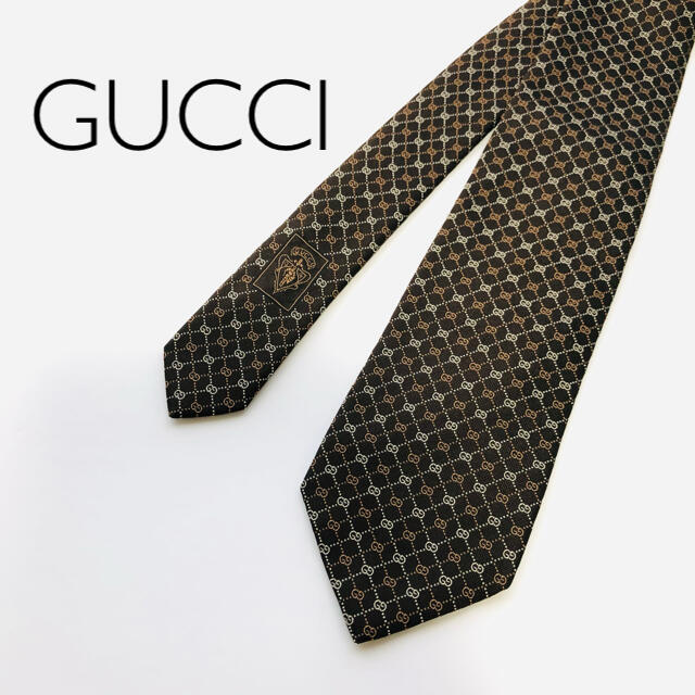 Gucci(グッチ)のGUCCI ネクタイ シルク GG柄 ブラウン メンズのファッション小物(ネクタイ)の商品写真