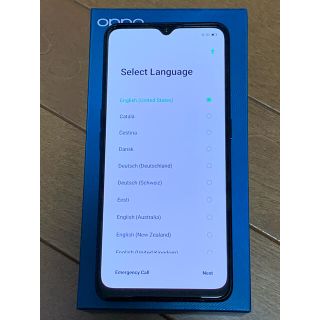 オッポ(OPPO)のOPPO Reno3A(ブラック)新品 SIMロック解除済(スマートフォン本体)