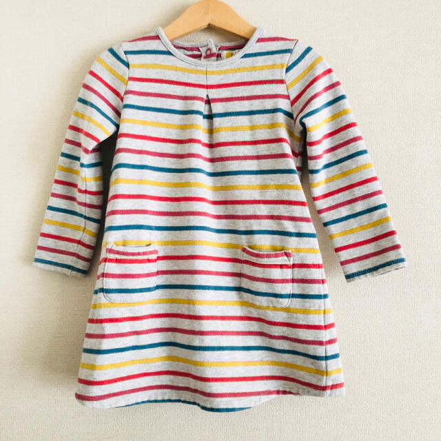 Boden(ボーデン)のBODEN カラフルボーダーワンピース　2-3歳 98cm キッズ/ベビー/マタニティのキッズ服女の子用(90cm~)(ワンピース)の商品写真