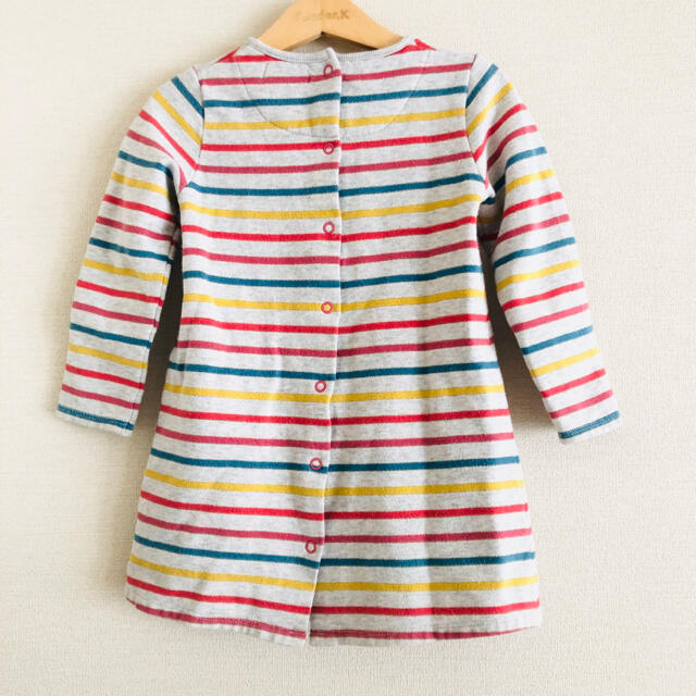 Boden(ボーデン)のBODEN カラフルボーダーワンピース　2-3歳 98cm キッズ/ベビー/マタニティのキッズ服女の子用(90cm~)(ワンピース)の商品写真