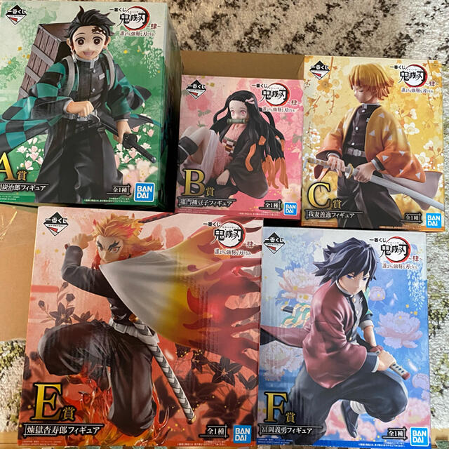 嘴平伊之助5点セット 一番くじ 鬼滅の刃 〜肆〜 Ａ賞 B賞 C賞 Ｅ賞 Ｆ賞 フィギュア