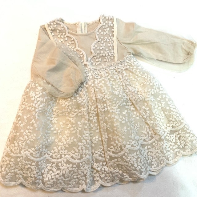 刺繍 ﾜﾝﾋﾟｰｽ チュニック セレモニードレス 75 85 95 105 キッズ/ベビー/マタニティのキッズ服女の子用(90cm~)(ワンピース)の商品写真