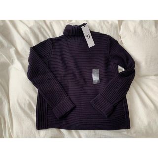 ユニクロ(UNIQLO)のみぅ様専用。+J リブタートルネック ニット パープル(ニット/セーター)