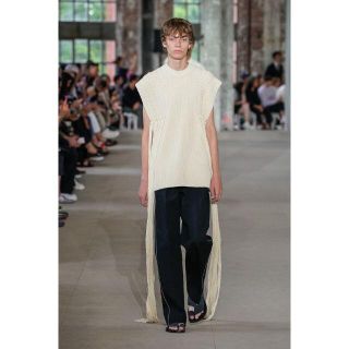 ジルサンダー(Jil Sander)の20SS JIL SANDER ケーブル編み フリンジ ニット ベスト(ニット/セーター)