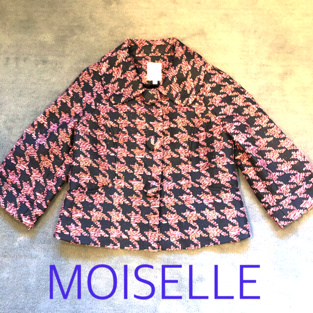 断捨離セール　美品　MOISELLE 千鳥格子　ジャケット　ピンク