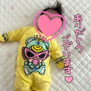 ヒステリックミニ(HYSTERIC MINI)のLITTLE BEE♡ボーダー ハイソックス(靴下/タイツ)