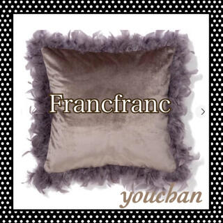フランフラン(Francfranc)のFrancfranc ベルベット　フェザー　クッションカバー　定価¥3000(クッションカバー)