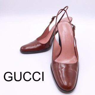 グッチ(Gucci)のグッチ GUCCI パンプス ハイヒール コニャック 22.5cm 美品(ハイヒール/パンプス)