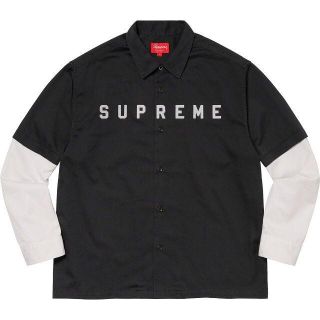 シュプリーム(Supreme)のシュプリーム ツートン ワークシャツ ブラック Lサイズ(シャツ)